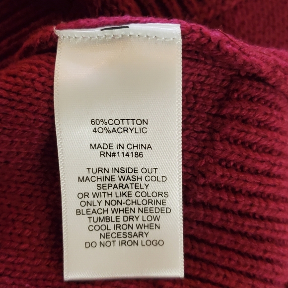 NWT Frye and Co Womens Asymmetrical Cable Knkt Vest Sz Large in Canyon Cranberry - Picture 9 of 9